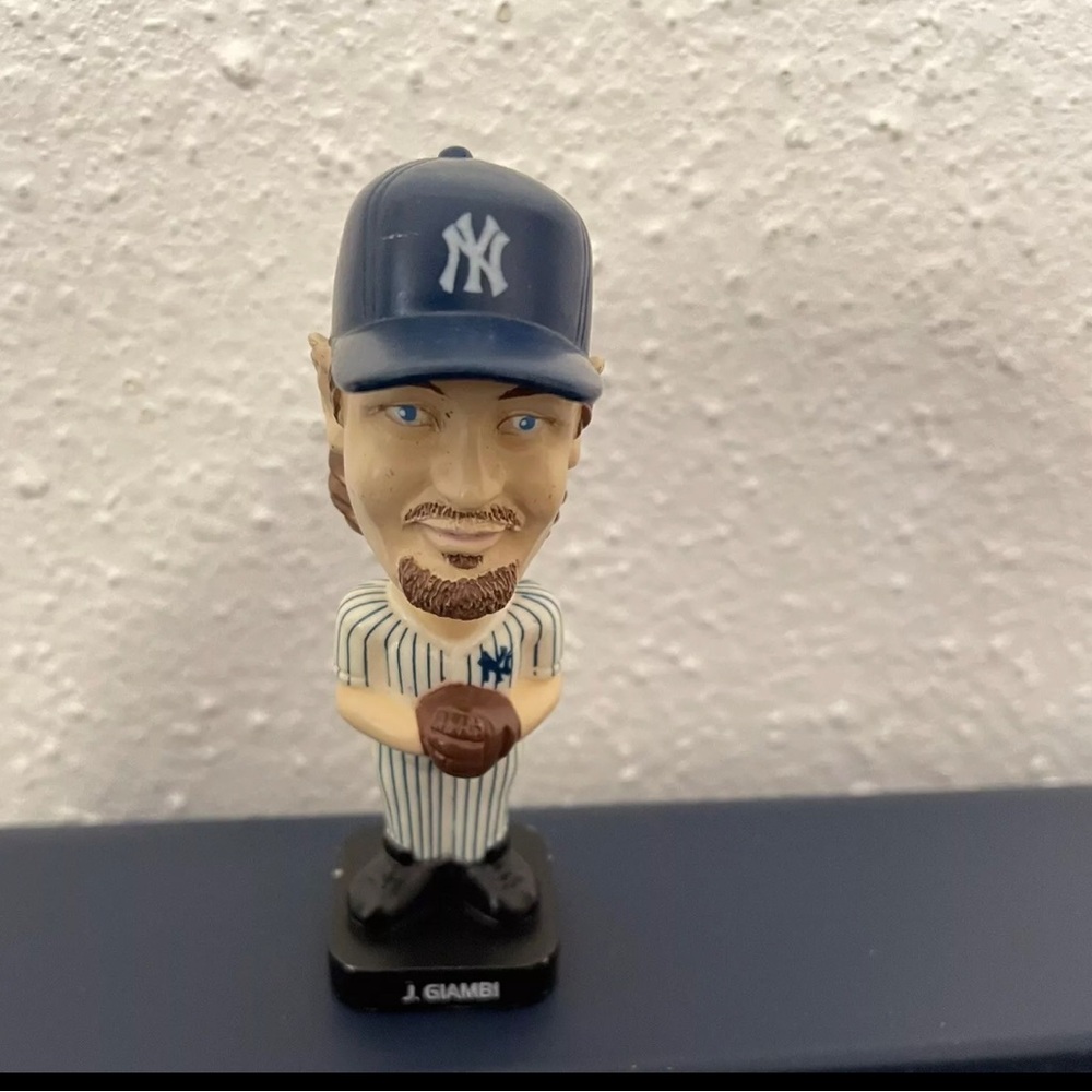 2002 Jason Giambi Collectable Mini MLB Yankee Bobble Head 3.5"